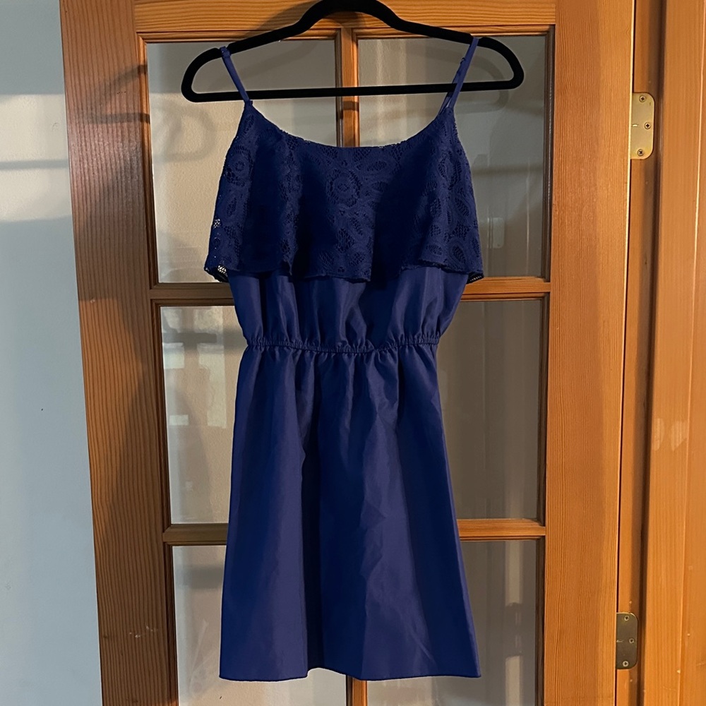 Trixxi Royal Blue Dress with Lace Detail